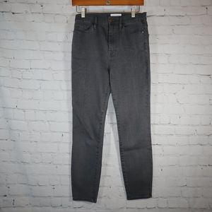 Frame Ali High Rise Cigarette Washed Gray Plaid Skinny Fit Jeans Women's Size 27